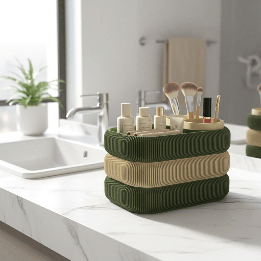 bad aufbewahrung kosmetik stauraum 3D-Druck Organizer – farbenfroh & nachhaltig aus PLA+ – Stauraum